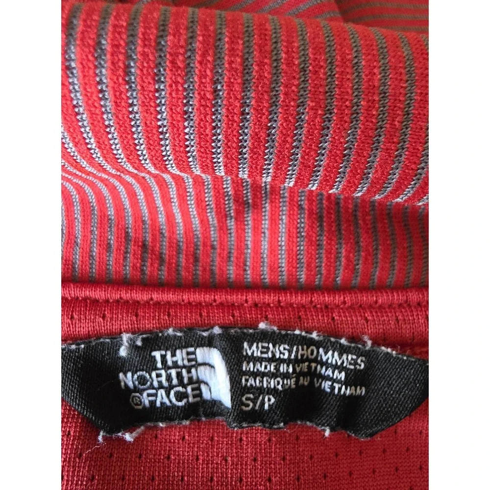 The North Face Polo Shirt Men S Red Striped Short Sleeve Collared Athleisure